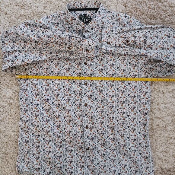 Horst Mens Long Sleeve Dress Shirt Skulls Lightening Gothcore Halloween Size XL - Picture 8 of 9